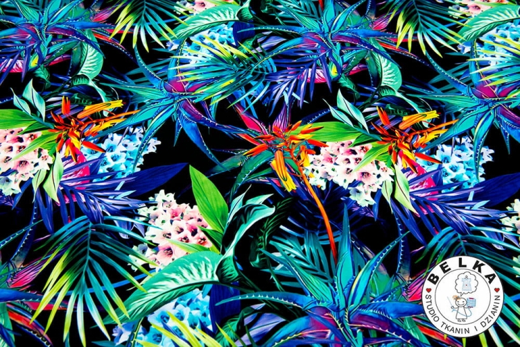TKANINA SILK INDO KWIAT ALOESU-7958