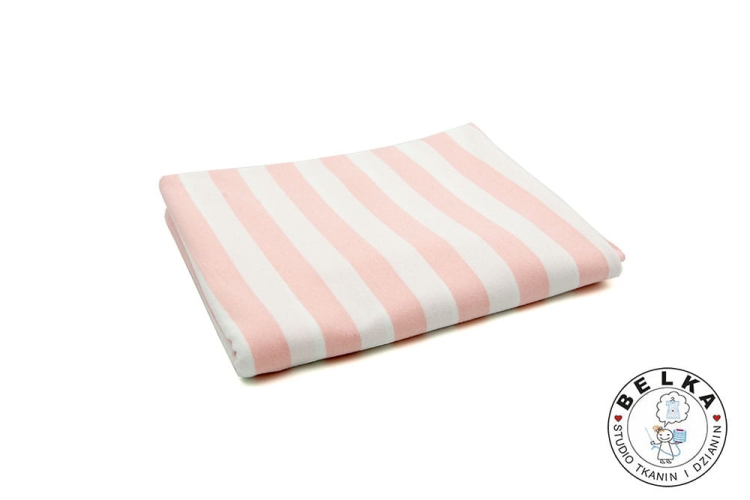 DZIANINA JERSEY PASY DZIANE BIAŁO RÓŻOWE-7969