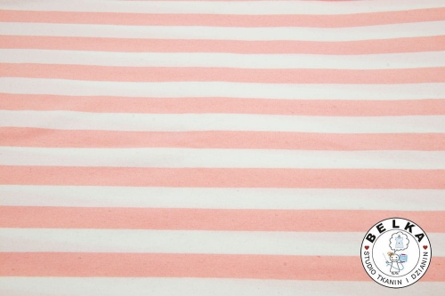 DZIANINA JERSEY PASY DZIANE BIAŁO RÓŻOWE-7970