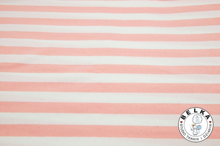 DZIANINA JERSEY PASY DZIANE BIAŁO RÓŻOWE-7970