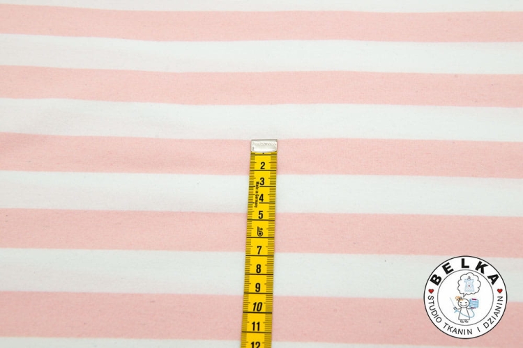 DZIANINA JERSEY PASY DZIANE BIAŁO RÓŻOWE-7971