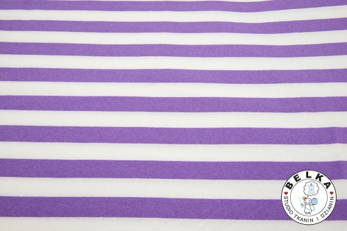 DZIANINA JERSEY PASY DZIANE BIAŁO FIOLETOWE-7973