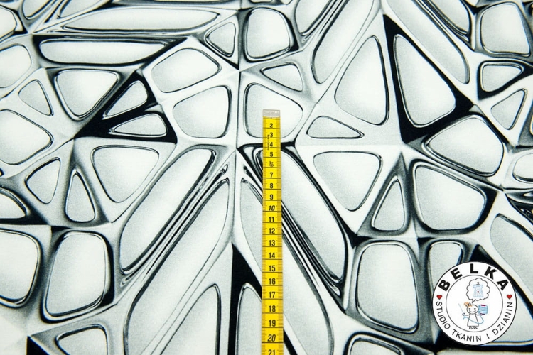 DZIANINA PĘTELKA CYFROWA METAL SREBRO-7986