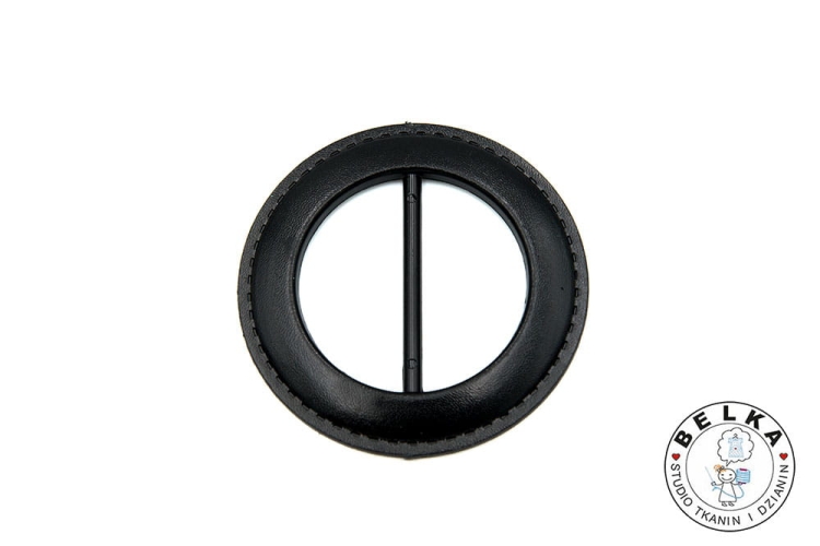 KLAMRA DO PASKA 6CM PLASTIK KÓŁKO CZARNE-7988