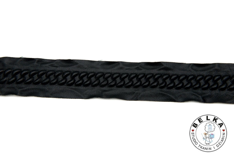 TAŚMA SKÓRKOWA WARKOCZ CZARNY-8005