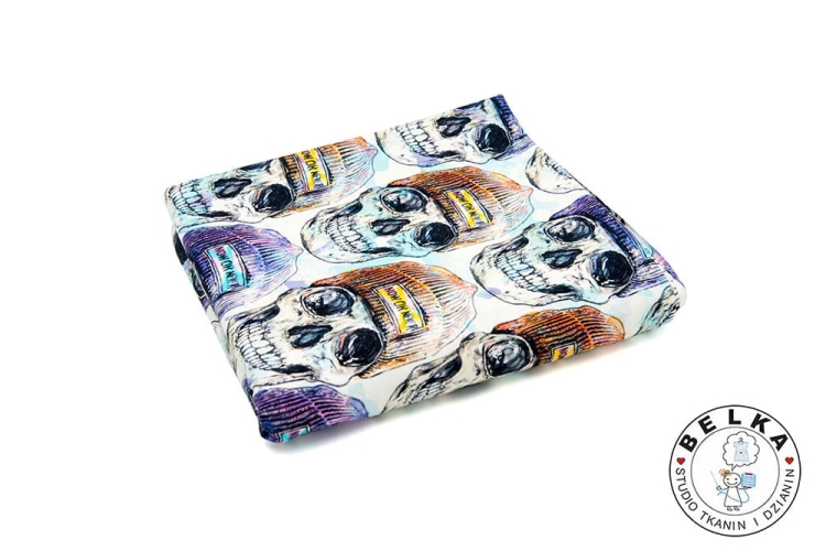 DZIANINA JERSEY CYFROWY KOLOROWE CZAPY-8023