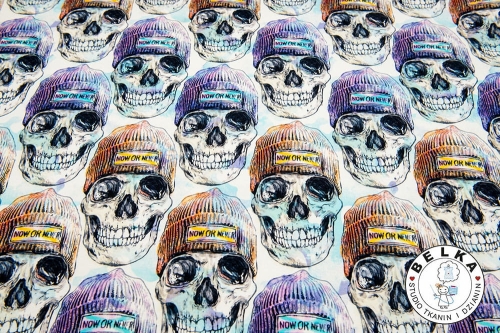 DZIANINA JERSEY CYFROWY KOLOROWE CZAPY-8024