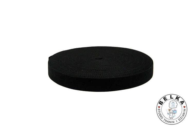 TAŚMA NOŚNA BAWEŁNIANO POLIESTROWA 38/2,2MM CZARNY-8200