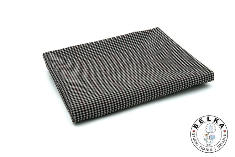 TKANINA WISKOZA PEPITKA DROBNA BEŻOWO BRĄZOWA-8292