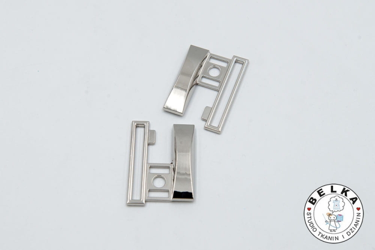 KLAMRA DO PASKA 4CM METALOWA SREBRNA-8455
