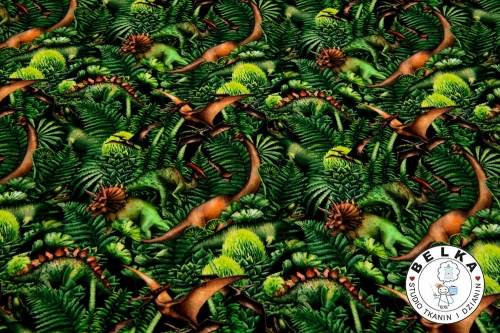 DZIANINA DRESÓWKA PĘTELKA CYFROWA DINOZAURY-8531