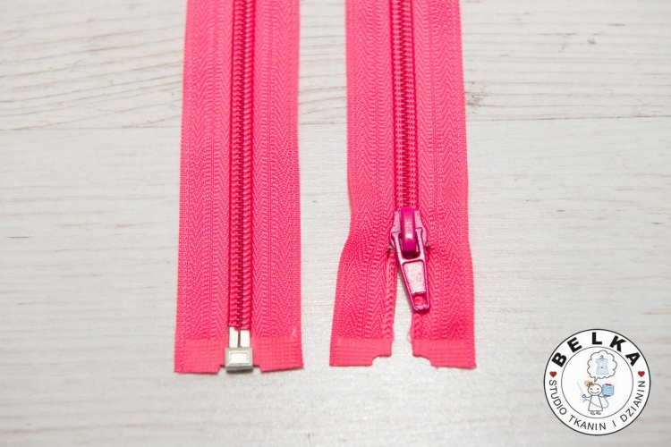 ZAMEK 65CM #5 SPIRALNY ROZDZIELCZY RÓŻ FLUO-3917