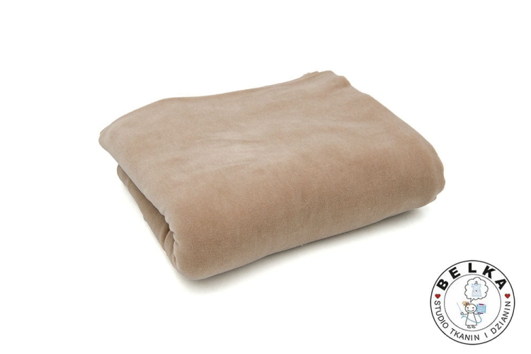 DZIANINA WELUR BAWEŁNIANY BEŻ JASNY PREMIUM-8746