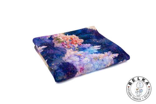 DZIANINA PĘTELKA CYFROWA PEJZAŻ FIOLETOWY-8855