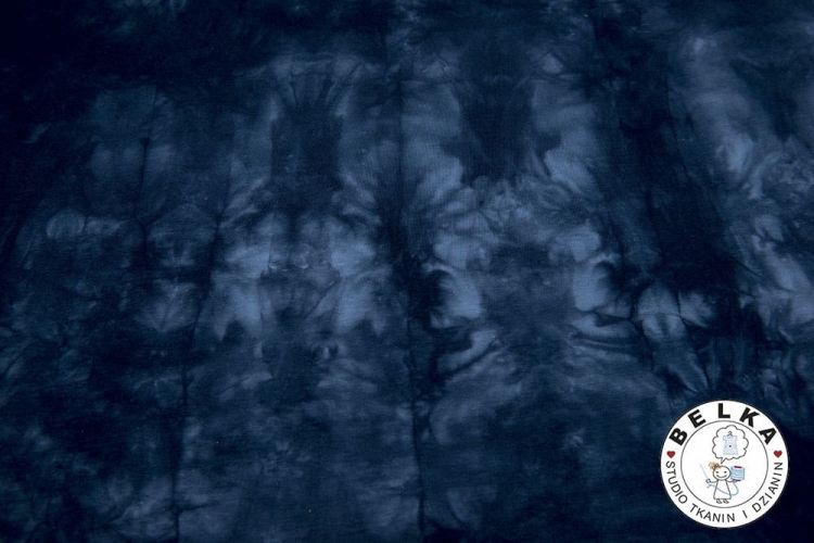 DZIANINA JERSEY BAWEŁNIANY BATIK GRANATOWY-8905