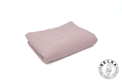 TKANINA DOUBLE GAUZE / MUŚLIN PASTELOWY RÓŻ-8925