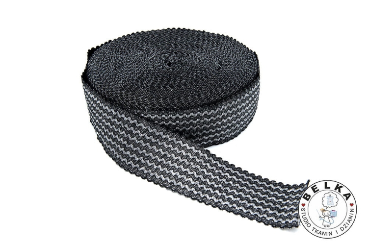 GUMA DZIANA 60MM CZARNA FALA SREBRNA-9127