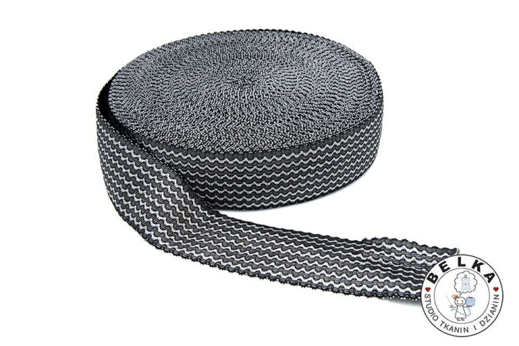 GUMA DZIANA 60MM CZARNA FALA SATYNOWA-9128