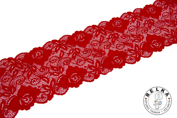 KORONKA ELASTYCZNA CZERWONA 14CM-10454