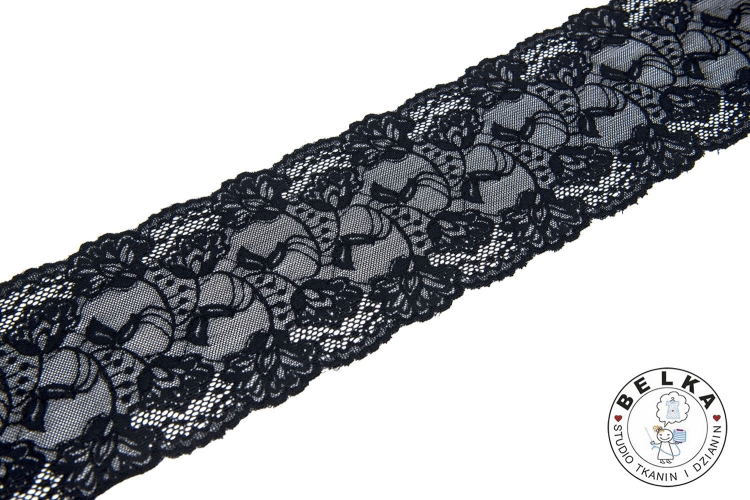 KORONKA ELASTYCZNA CZARNA 14CM-10456