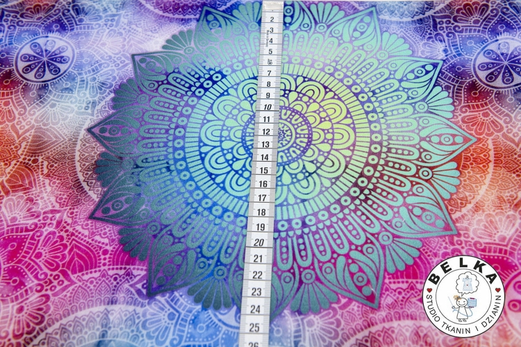 DZIANINA PĘTELKA CYFROWA PASTELOWE MANDALE-10634