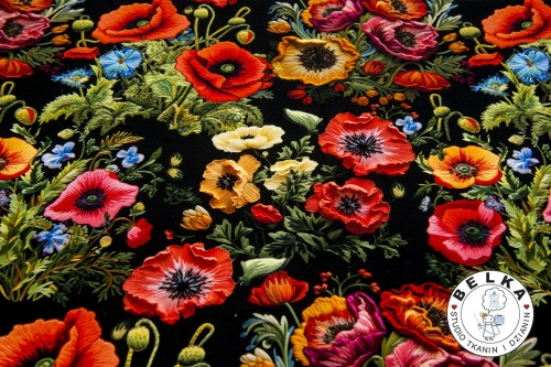 DZIANINA JERSEY CYFROWY MAKI NA CZARNYM-10649