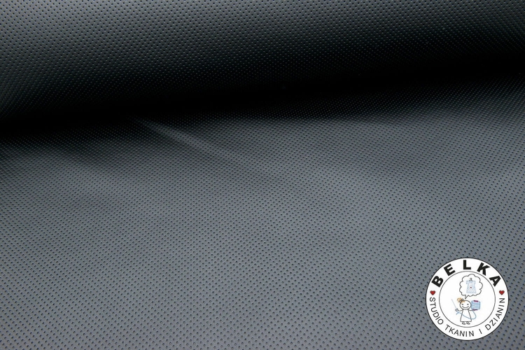 TKANINA SKAJ PIKOWANY KROPKI CZARNY-11004