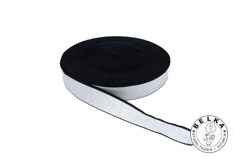 GUMA OZDOBNA SZER.4CM SREEBRO-11111