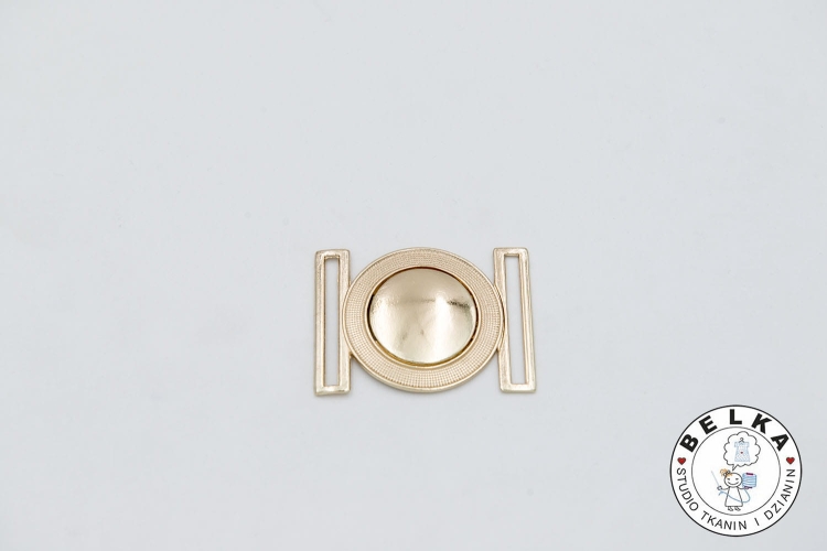 KLAMRA DO PASKA 4CM METALOWA ZŁOTA KÓŁKO SZLAK-11127