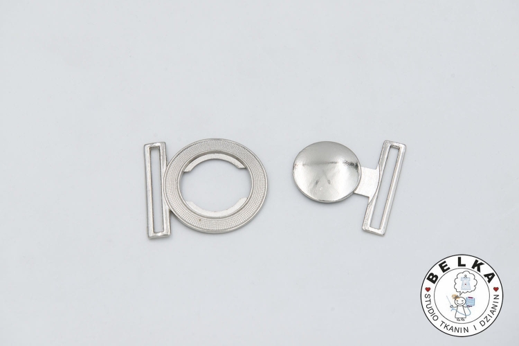 KLAMRA DO PASKA 4CM METALOWA SREBRNA KÓŁKO SZLACZE-11132