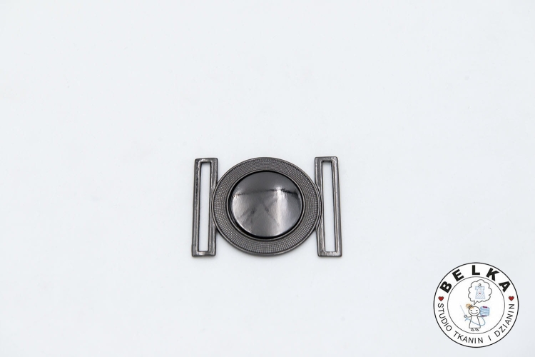 KLAMRA DO PASKA 4CM METALOWA CZARNA KÓŁKO SZLACZEK-11129