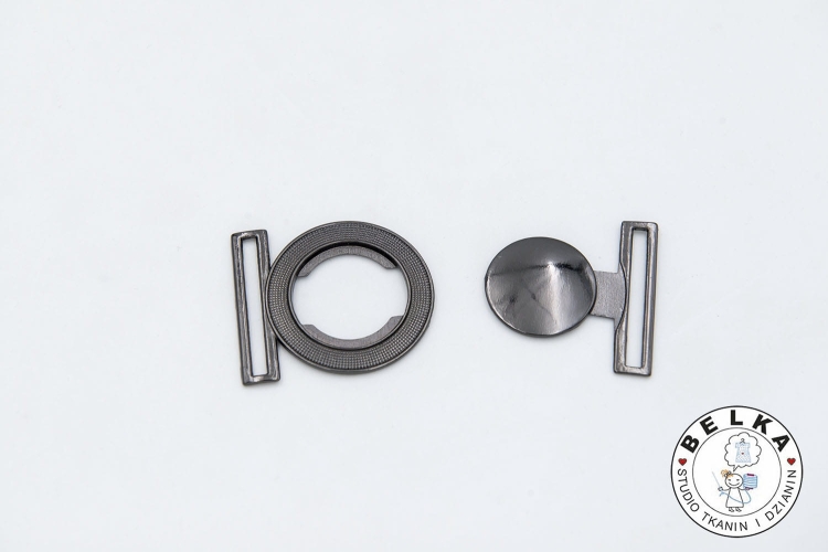 KLAMRA DO PASKA 4CM METALOWA CZARNA KÓŁKO SZLACZEK-11130