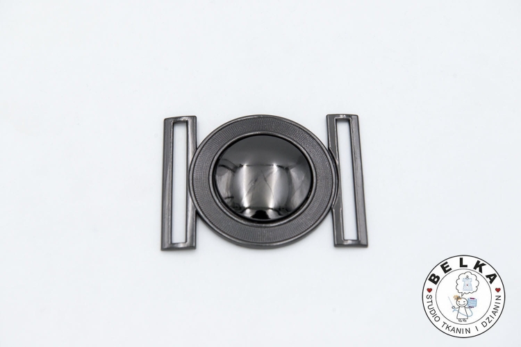KLAMRA DO PASKA 6CM METALOWA CZARNA OKRĄGŁA SZLACZ-11141