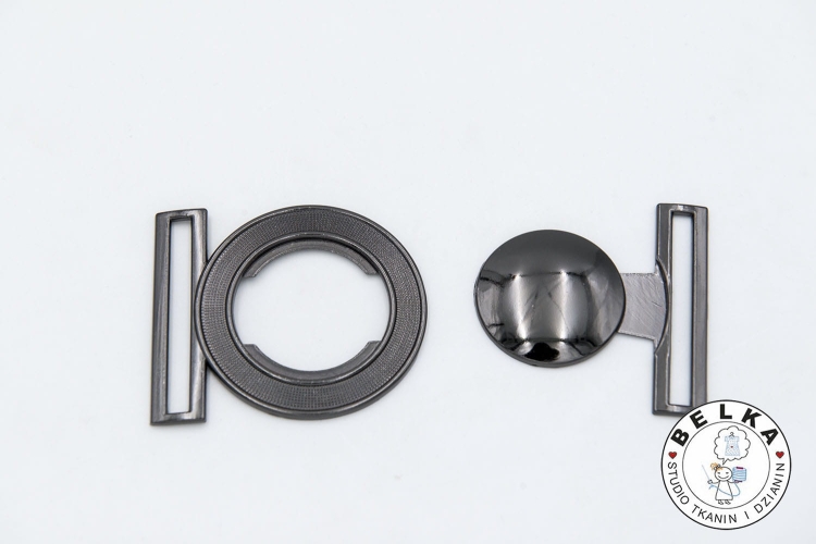 KLAMRA DO PASKA 6CM METALOWA CZARNA OKRĄGŁA SZLACZ-11142