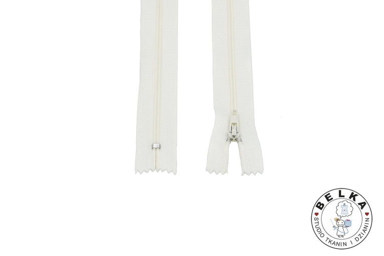 ZAMEK 16CM #3 SPIRALA NIEROZDZIELCZY ECRU-11216