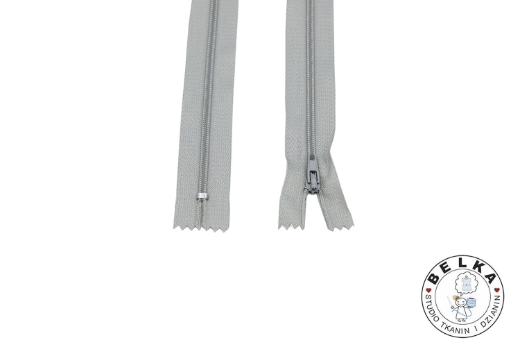 ZAMEK 16CM #3 SPIRALA NIEROZDZIELCZY SZARY JASNY-11218