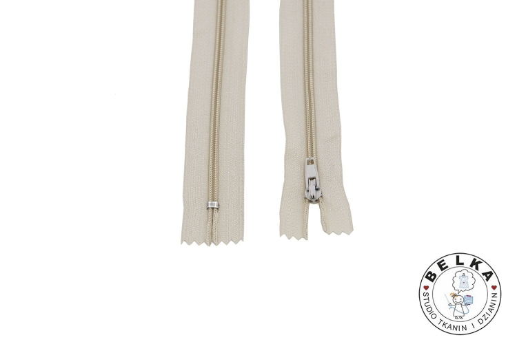 ZAMEK 16CM #3 SPIRALA NIEROZDZIELCZY BLADY BEŻ-11219