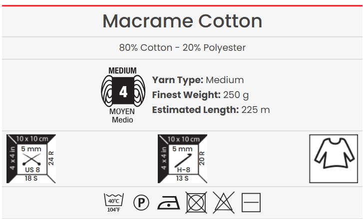 SZNUREK YARNART MACRAME COTTON KOLOR 779-11189