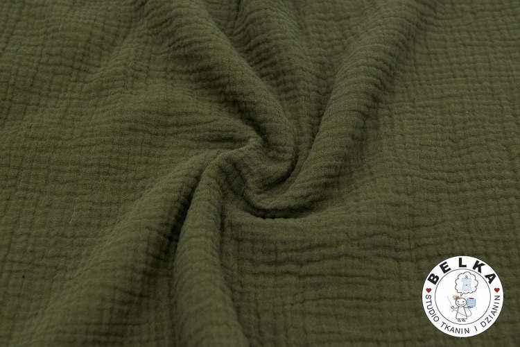 TKANINA DOUBLE GAUZE / MUŚLIN KHAKI-11238