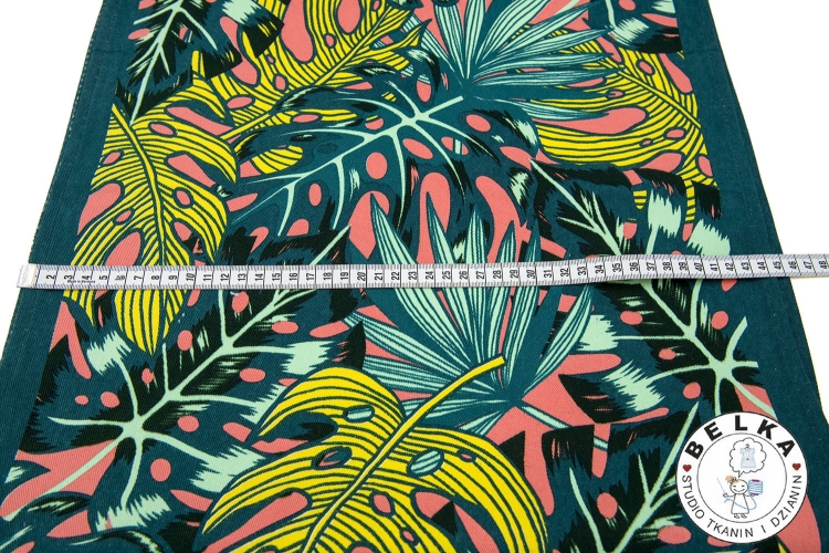TKANINA LEŻAKOWA LP/45 MONSTERA KORAL-11246