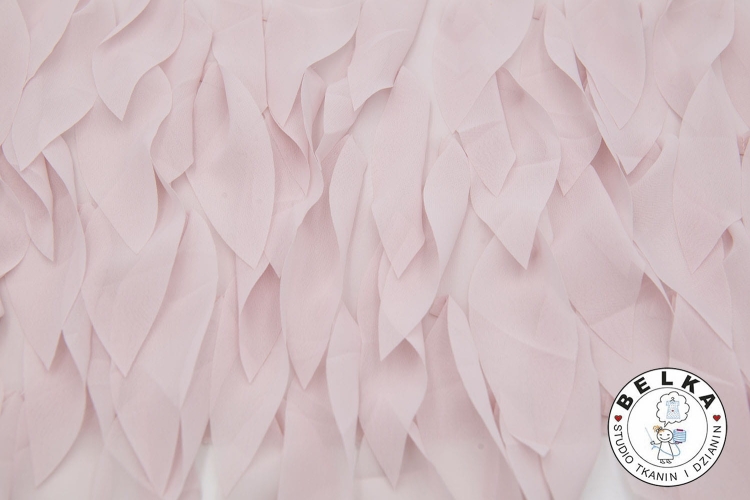 TKANINA SZYFON PIÓRA PUDROWY RÓŻ 3D-11277