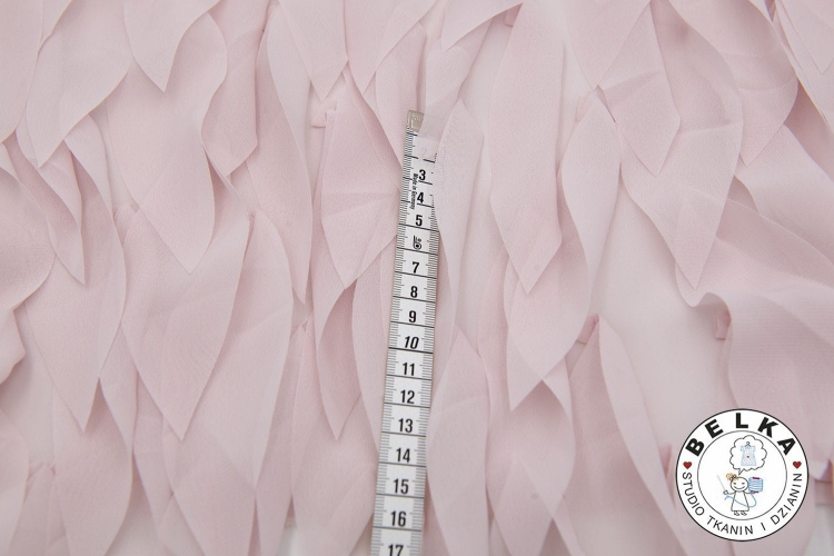 TKANINA SZYFON PIÓRA PUDROWY RÓŻ 3D-11278