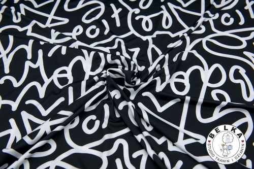 DZIANINA JERSEY ITY BIAŁO CZARNY WZÓR-11321