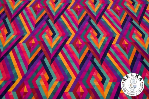 TKANINA SILK INDO ROMBY MULTIKOLOR-11419