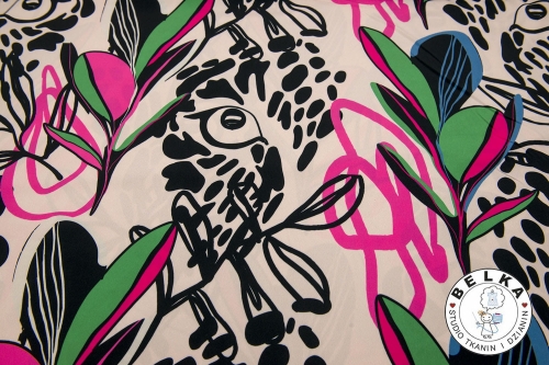 TKANINA SILK INDO KOCIE OKO-11429
