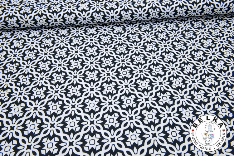 TKANINA WODOODPORNA KWIATY B&W-11497