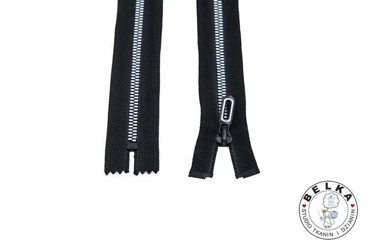 ZAMEK 16CM #5 KOSTKA NIEROZDZ.CZARNY BIAŁE ZĄBKI-11556