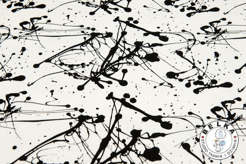 DZIANINA DRESÓWKA PĘTELKA KLEKSY ECRU-7809