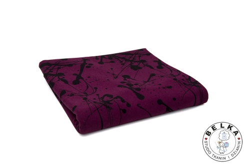 DZIANINA DRESÓWKA PĘTELKA KLEKSY BURGUND-11733