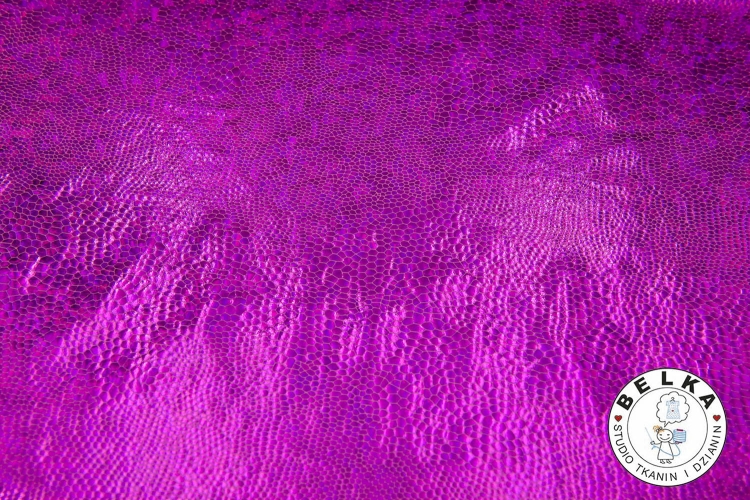 DZIANINA LYCRA HOLOGRAM ŁUSKI FUKSJA-11784